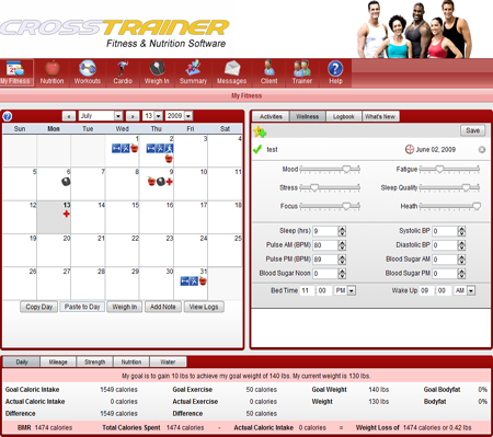 Crosstrainer, Fitness & Nutrition Software - Online Web Personal